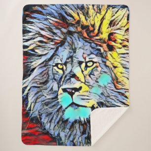 Couverture Sherpa coup de pied couleur - lion king
