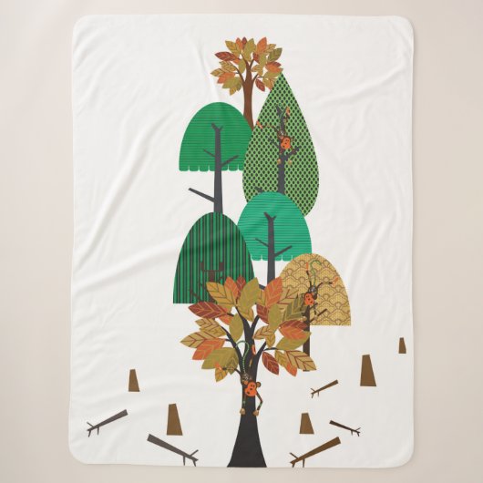 Couverture Sherpa coupe de bois (Devant)
