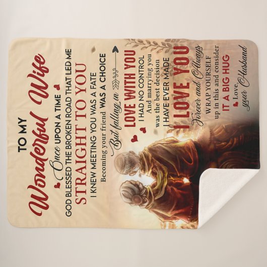 Couverture Sherpa Couple À Une Femme Merveilleuse Une Fois À Un Mari (Devant (Horizontal))