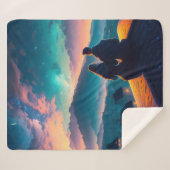 Couverture Sherpa Couple Assis Sur Le Toit (Devant (Horizontal))