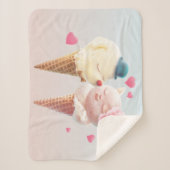 Couverture Sherpa Couple de crème glacée - Amour au premier coup (Devant)