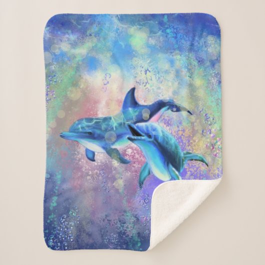 Couverture Sherpa Couple Dolphin Sherpa Blanket (Devant)