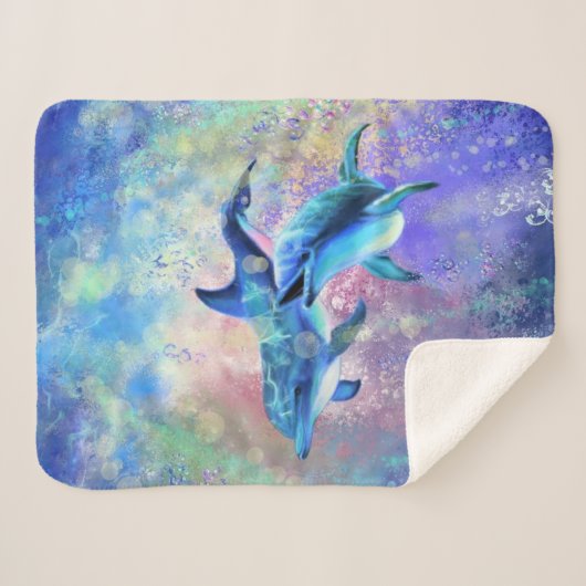 Couverture Sherpa Couple Dolphin Sherpa Blanket (Devant (Horizontal))