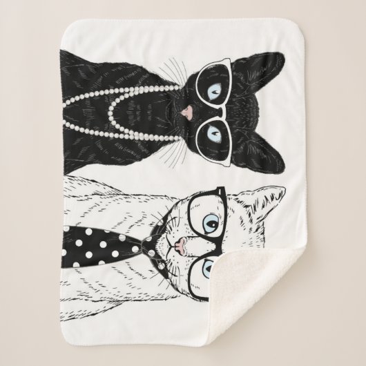 Couverture Sherpa Couples de chat (Devant)