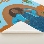 Couverture Sherpa Courbe, Femme noire, Plantes domestiques, Orange & (3/4)