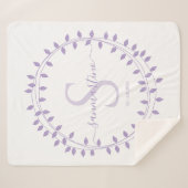 Couverture Sherpa Couronne de monogramme en écriture calligraphique (Devant (Horizontal))