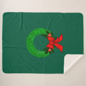 Couverture Sherpa Couronne de Noël avec Houx et Nœ (Devant (Horizontal))