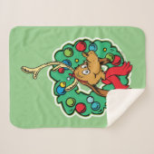 Couverture Sherpa Couronne de Noël de Grinch | Max (Devant (Horizontal))
