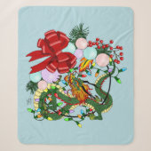 Couverture Sherpa Couronne de Noël Dragon Chinois Fantastique (Devant)