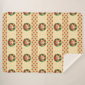 Couverture Sherpa Couronne de Noël tricotée (Devant (Horizontal))