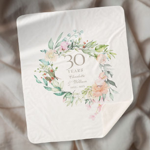 Couverture Sherpa Couronne florale pour le 30e anniversaire de maria