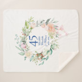 Couverture Sherpa Couronne florale pour le 45e 65e anniversaire de m (Devant (Horizontal))