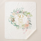 Couverture Sherpa Couronne florale pour le 50e anniversaire de maria (Devant)