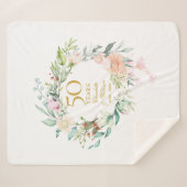 Couverture Sherpa Couronne florale pour le 50e anniversaire de maria (Devant (Horizontal))