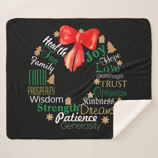 Couverture Sherpa Courrier de Noël avec des mots et/ou des noms pers (Devant (Horizontal))