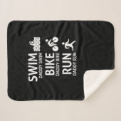 Couverture Sherpa Course de vélo de natation papa - Drôle Triathlon  (Devant (Horizontal))