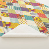 Couverture Sherpa courtepoint vintage floral patchwork (3/4)