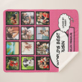 Couverture Sherpa Cousin Cool Girly Pink Fun Comic Photo Collage (Devant (Horizontal))