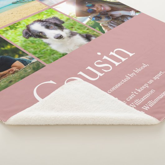 Couverture Sherpa Cousin Dusty Rose Pink Photo Collage (3/4)