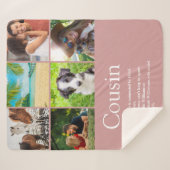 Couverture Sherpa Cousin Dusty Rose Pink Photo Collage (Devant (Horizontal))