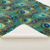 Couverture Sherpa Coussin de jet Peacock Passion (3/4)
