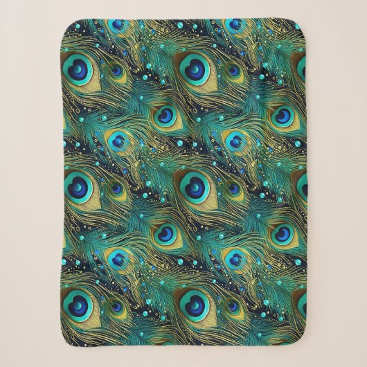 Couverture Sherpa Coussin de jet Peacock Passion (Devant)