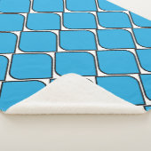 Couverture Sherpa coussin jeté cœur rayures bleu (3/4)