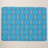 Couverture Sherpa coussin jeté cœur rayures bleu (Devant (Horizontal))