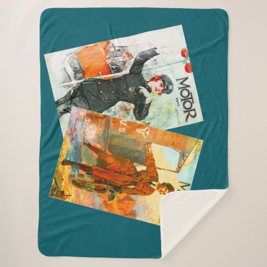 Couverture Sherpa "Couvertures de magazines automobiles vintage" (Devant)