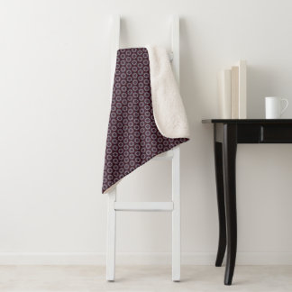 Couverture Sherpa Couvre-lit floral bordeaux et gris