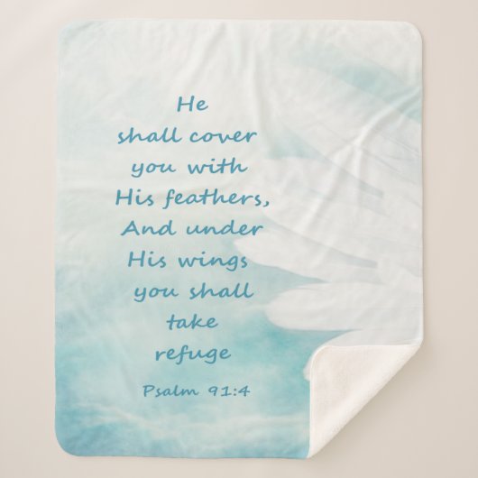 Couverture Sherpa Couvrez-Vous Avec Ses Plumes Bible Citation Ps 91: (Devant)
