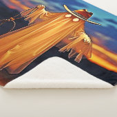 Couverture Sherpa Cowboy Ghost au coucher du soleil (3/4)