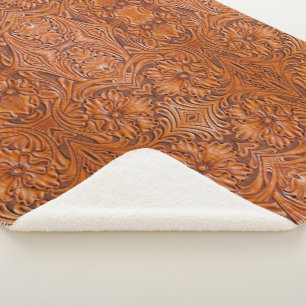 Couverture Sherpa Cowboy Rustique pays occidental à outils en cuir i