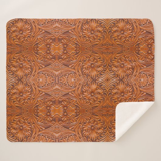 Couverture Sherpa Cowboy Rustique pays occidental à outils en cuir i (Devant (Horizontal))