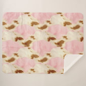 Couverture Sherpa Cowgirl Crème rose Brown Cowhide (Devant (Horizontal))