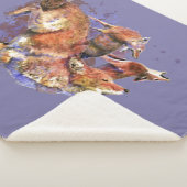 Couverture Sherpa Coyote Aquarelle Animaux Faune Nature Art (3/4)