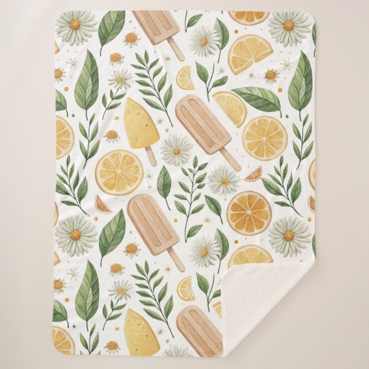 Couverture Sherpa Cozy Citrus Popsicle Sherpa Blanket – Large (Devant)