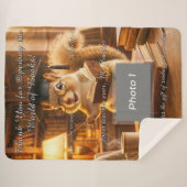 Couverture Sherpa Cozy Library Squirrel Teacher Appreciation Blanket (Devant (Horizontal))