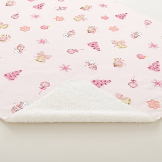 Couverture Sherpa Cozy Pink Christmas Pattern (3/4)