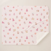 Couverture Sherpa Cozy Pink Christmas Pattern (Devant (Horizontal))