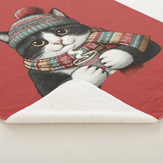 Couverture Sherpa Cozy Winter Cat Cocoa (3/4)