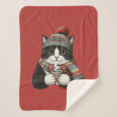 Couverture Sherpa Cozy Winter Cat Cocoa (Devant)