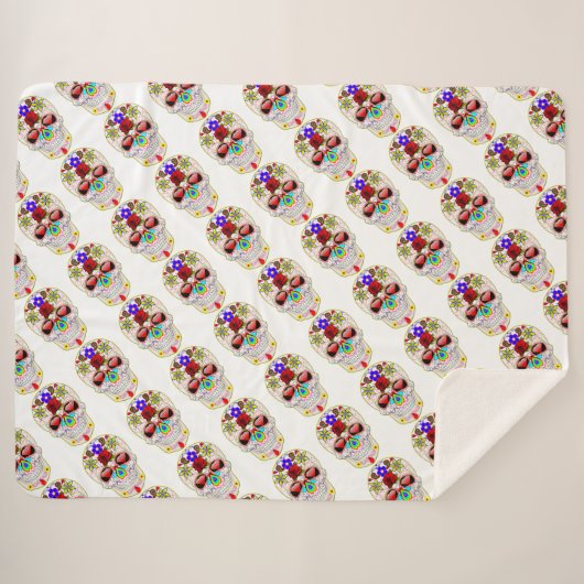 Couverture Sherpa Crâne à sucre (Devant (Horizontal))