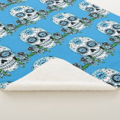 Couverture Sherpa Crâne à sucre bleu (3/4)