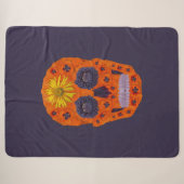 Couverture Sherpa Crâne de fleurs 1 (Devant (Horizontal))