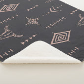 Couverture Sherpa Crâne de taureau de Boho, sans couture ethnique. (3/4)