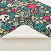 Couverture Sherpa Crâne en fleurs (3/4)