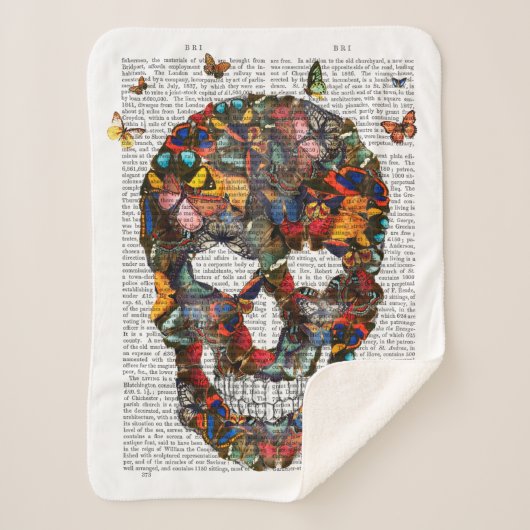 Couverture Sherpa Crâne papillon (Devant)