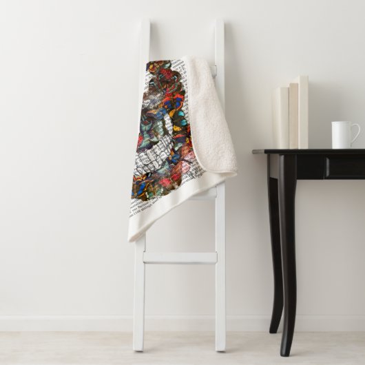 Couverture Sherpa Crâne papillon (En situation)