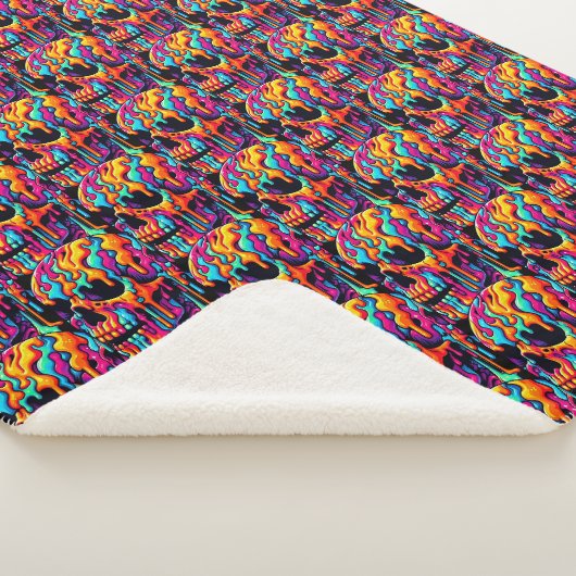 Couverture Sherpa Crâne psychédélique dynamique (3/4)